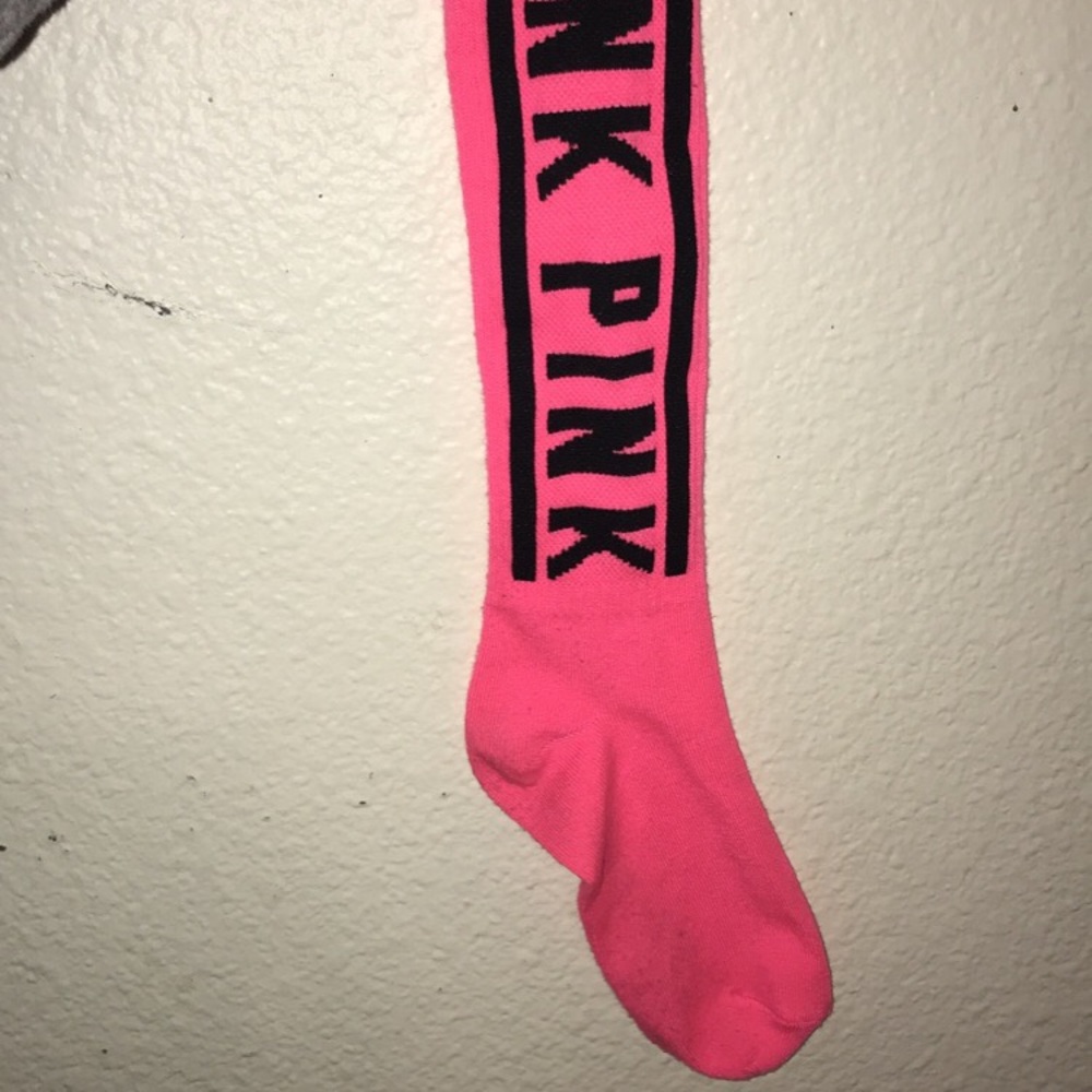 Mid knee rise pink socks